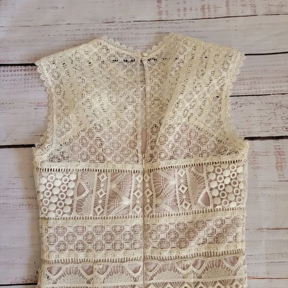 Karen Millen Beige Lace Midi Dress - Picture 6 of 7